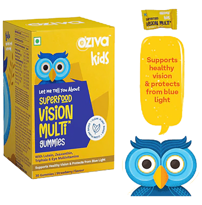 Oziva Kids Superfood Vision Multi Gummies Strawberry